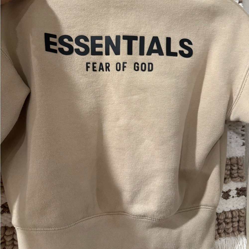 Fear of God Essentials Beige Hoodie